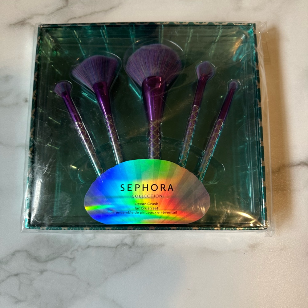 Sephora Mermaid Ocean Crush Five Piece Brush Set BNIB